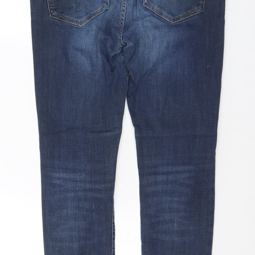 River Island Womens Blue Cotton Skinny Jeans Size 12 L28 in Regular