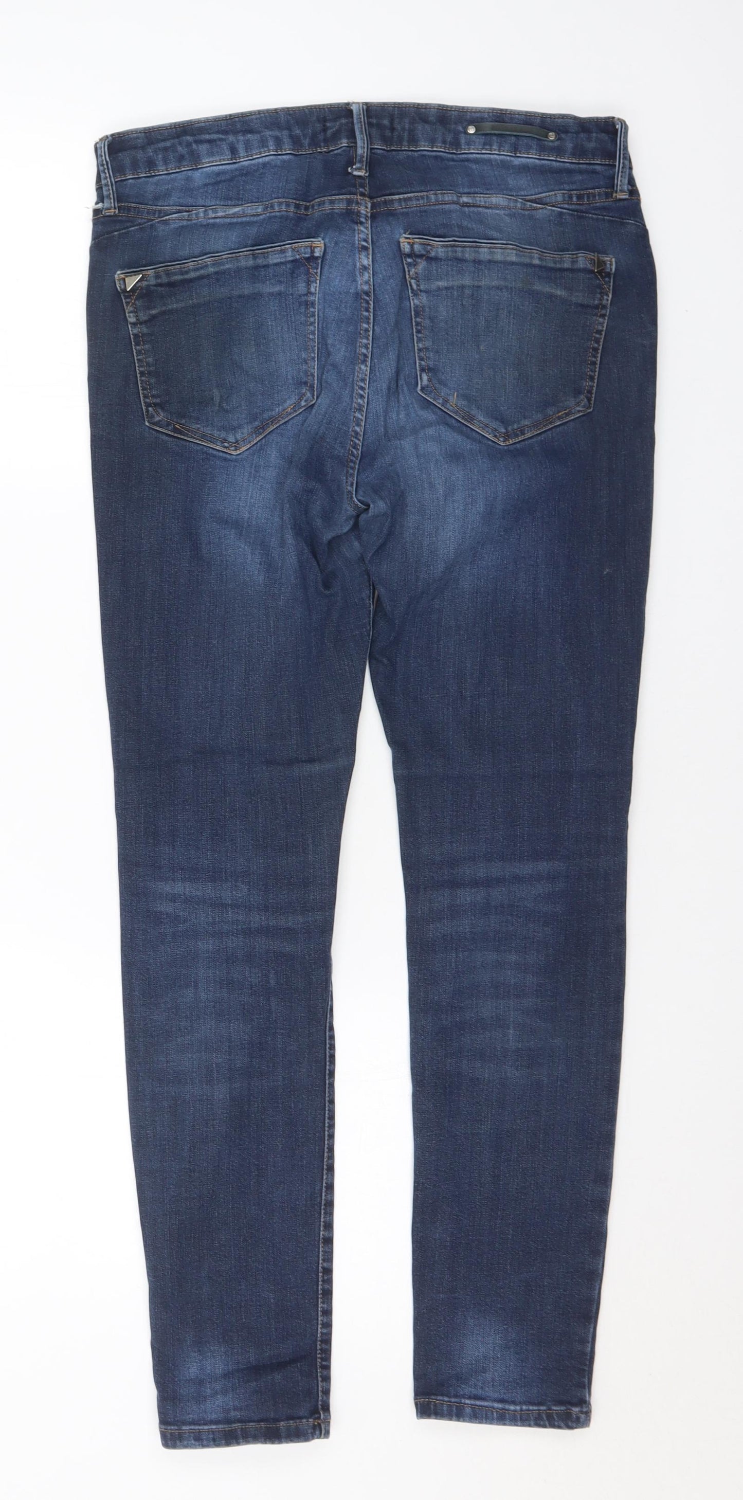 River Island Womens Blue Cotton Skinny Jeans Size 12 L28 in Regular
