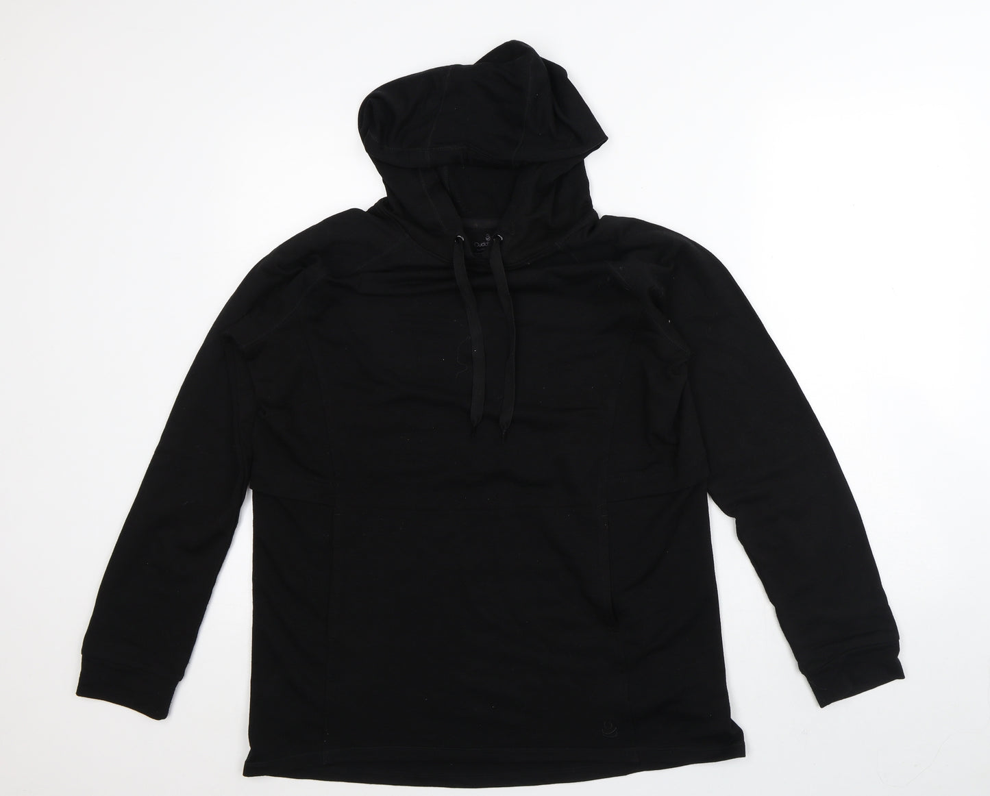 Cuddle Duds Womens Black Polyester Pullover Hoodie Size M