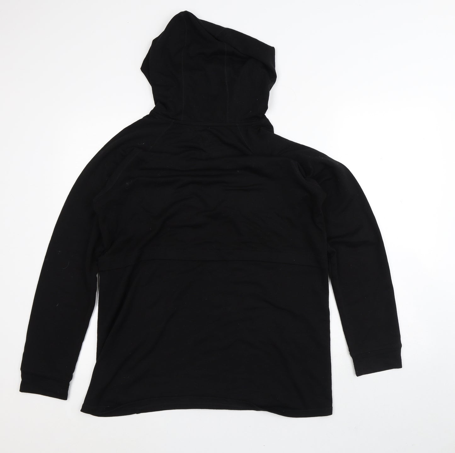 Cuddle Duds Womens Black Polyester Pullover Hoodie Size M