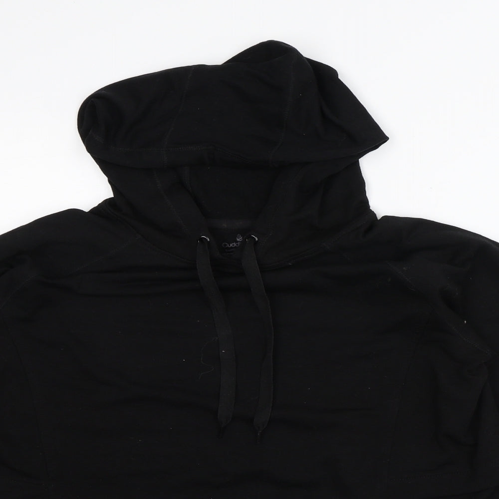 Cuddle Duds Womens Black Polyester Pullover Hoodie Size M