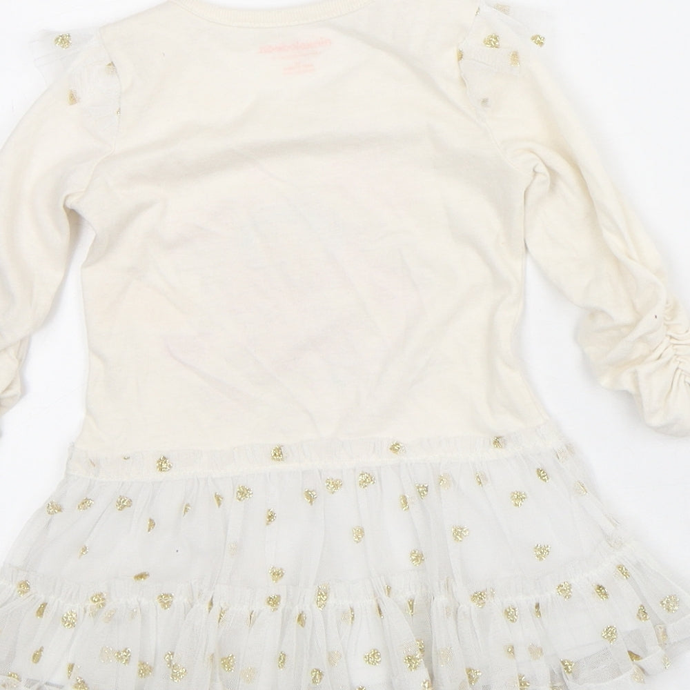 Nickelodeon Girls White Polka Dot Cotton Tutu Dress Size 18 Months Round Neck - Dora The Explorer