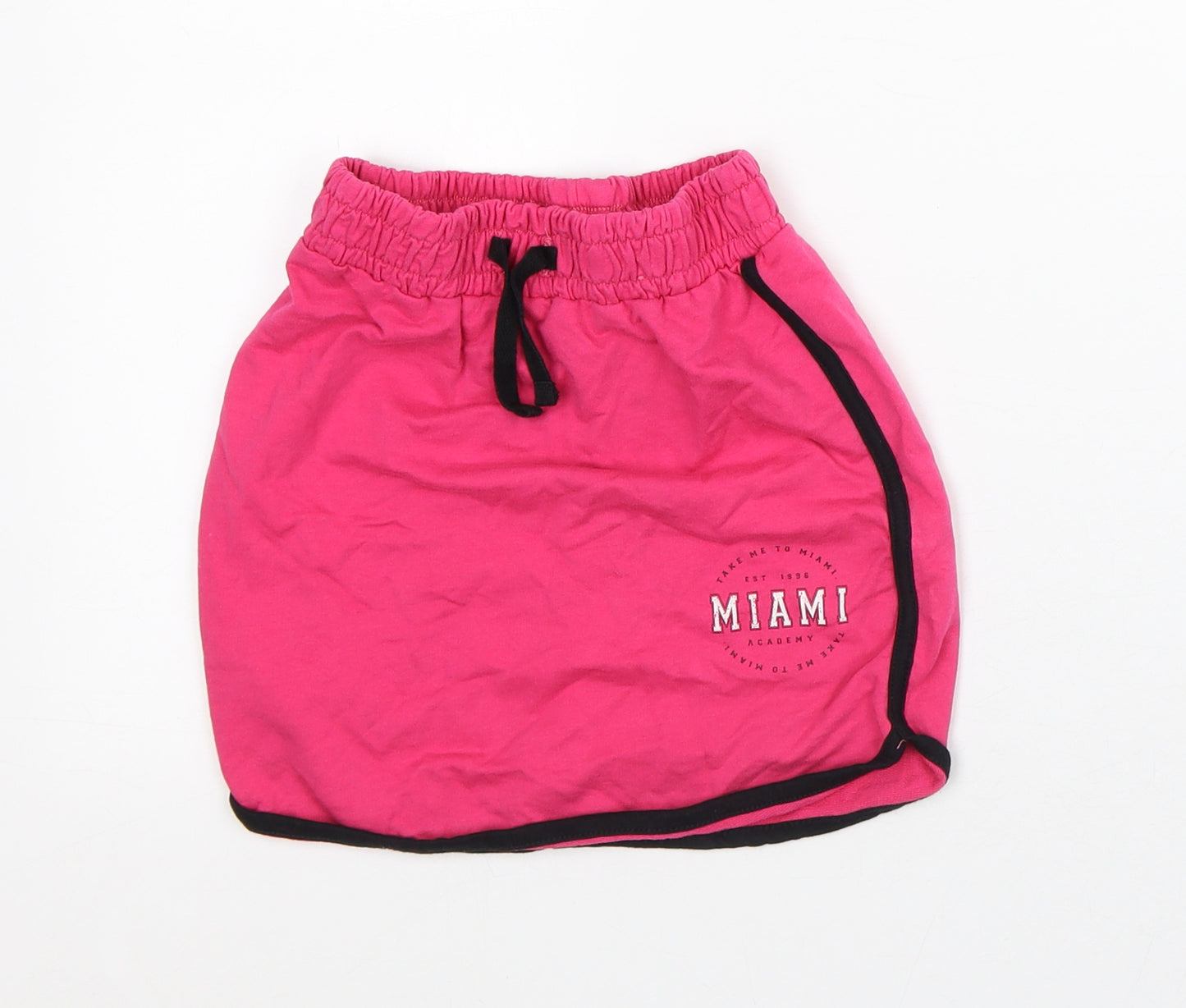George Girls Pink Striped Cotton Straight & Pencil Skirt Size 6-7 Years Regular - Miami