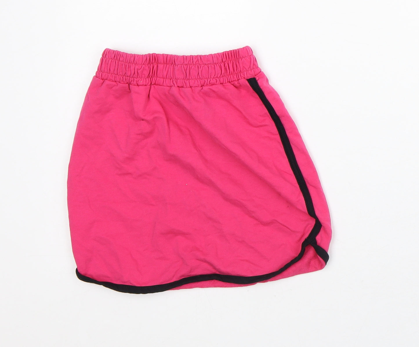 George Girls Pink Striped Cotton Straight & Pencil Skirt Size 6-7 Years Regular - Miami