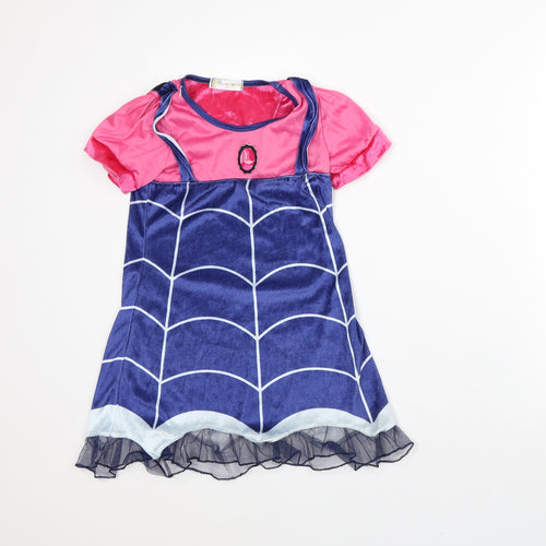 Zhi Xuan Tong Girls Pink Geometric Polyester A-Line Size 6-7 Years Round Neck - Fancy Dress