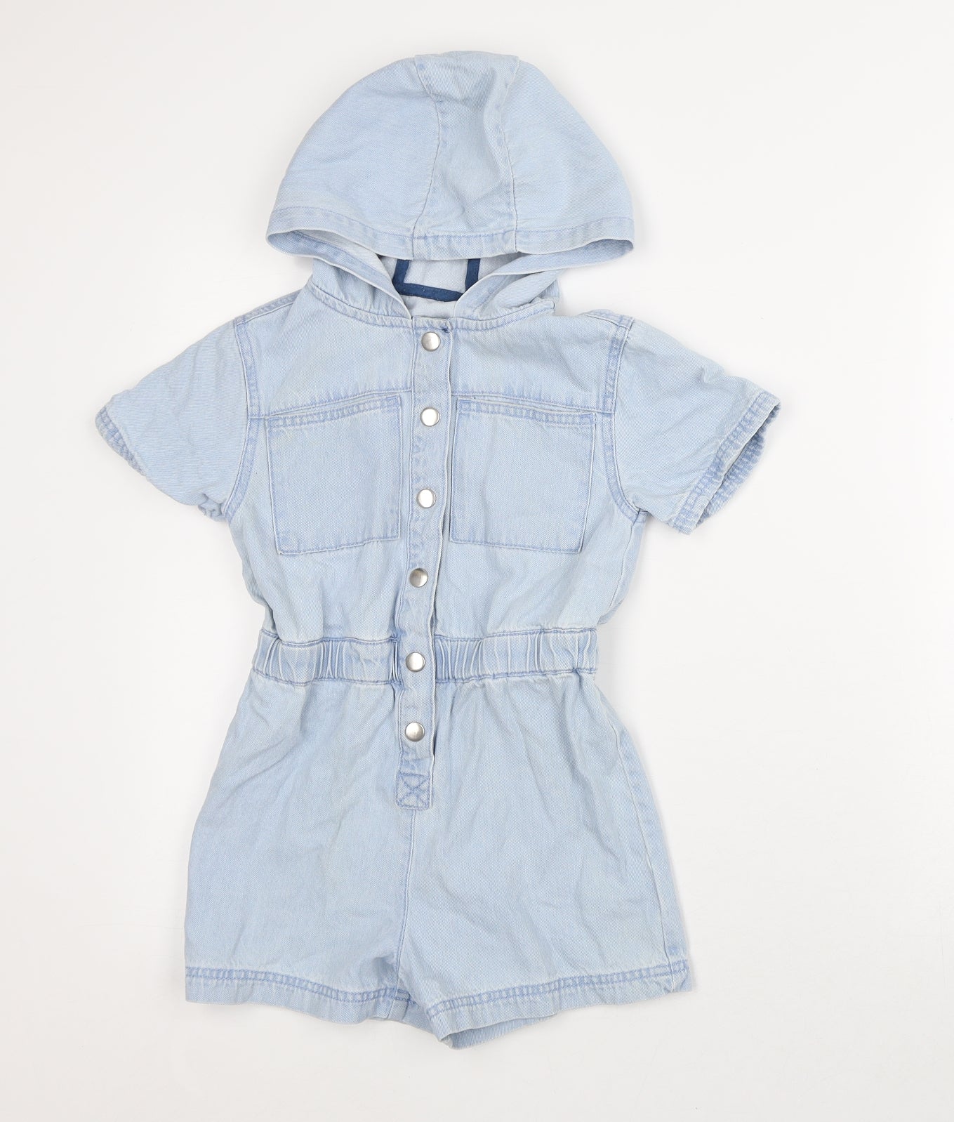 Dunnes Stores Girls Blue Cotton Playsuit One-Piece Size 7-8 Years
