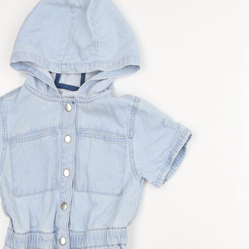 Dunnes Stores Girls Blue Cotton Playsuit One-Piece Size 7-8 Years
