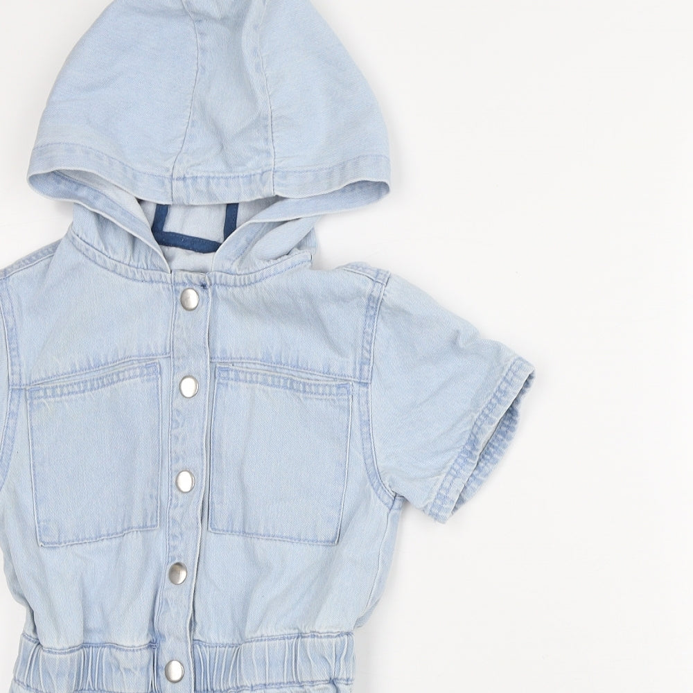Dunnes Stores Girls Blue Cotton Playsuit One-Piece Size 7-8 Years