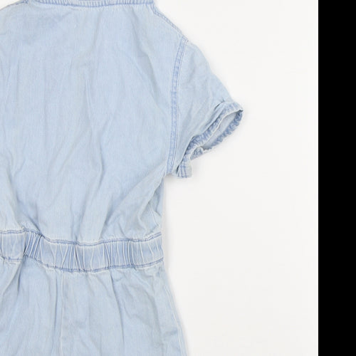 Dunnes Stores Girls Blue Cotton Playsuit One-Piece Size 7-8 Years
