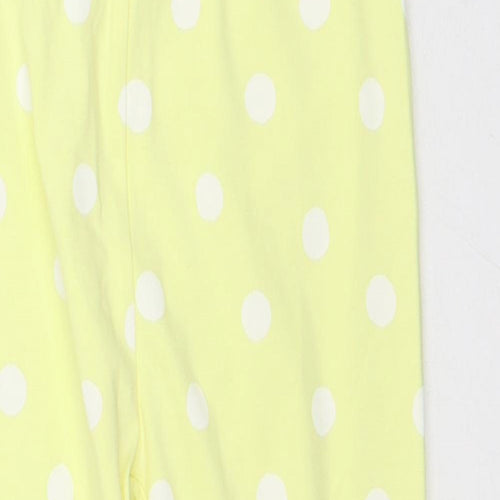 Dunnes Stores Girls Yellow Polka Dot Cotton Capri Trousers Size 7-8 Years Slim - Leggings