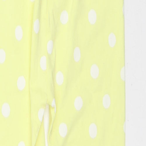 Dunnes Stores Girls Yellow Polka Dot Cotton Capri Trousers Size 7-8 Years Slim - Leggings