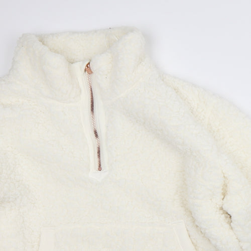 F&F Womens White Polyester Pullover Sweatshirt Size 16 - Woolly