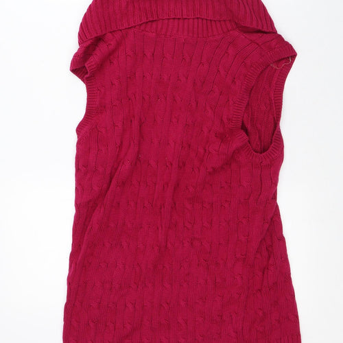 Jeanne Pierre Womens Pink Cotton Jacket Dress Size XL Roll Neck