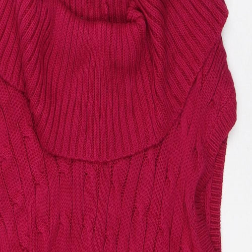 Jeanne Pierre Womens Pink Cotton Jacket Dress Size XL Roll Neck