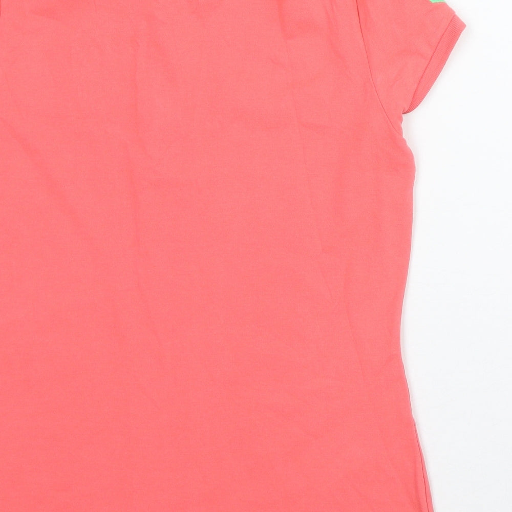 US Polo Assn. Womens Pink Cotton Basic Polo Size M Collared