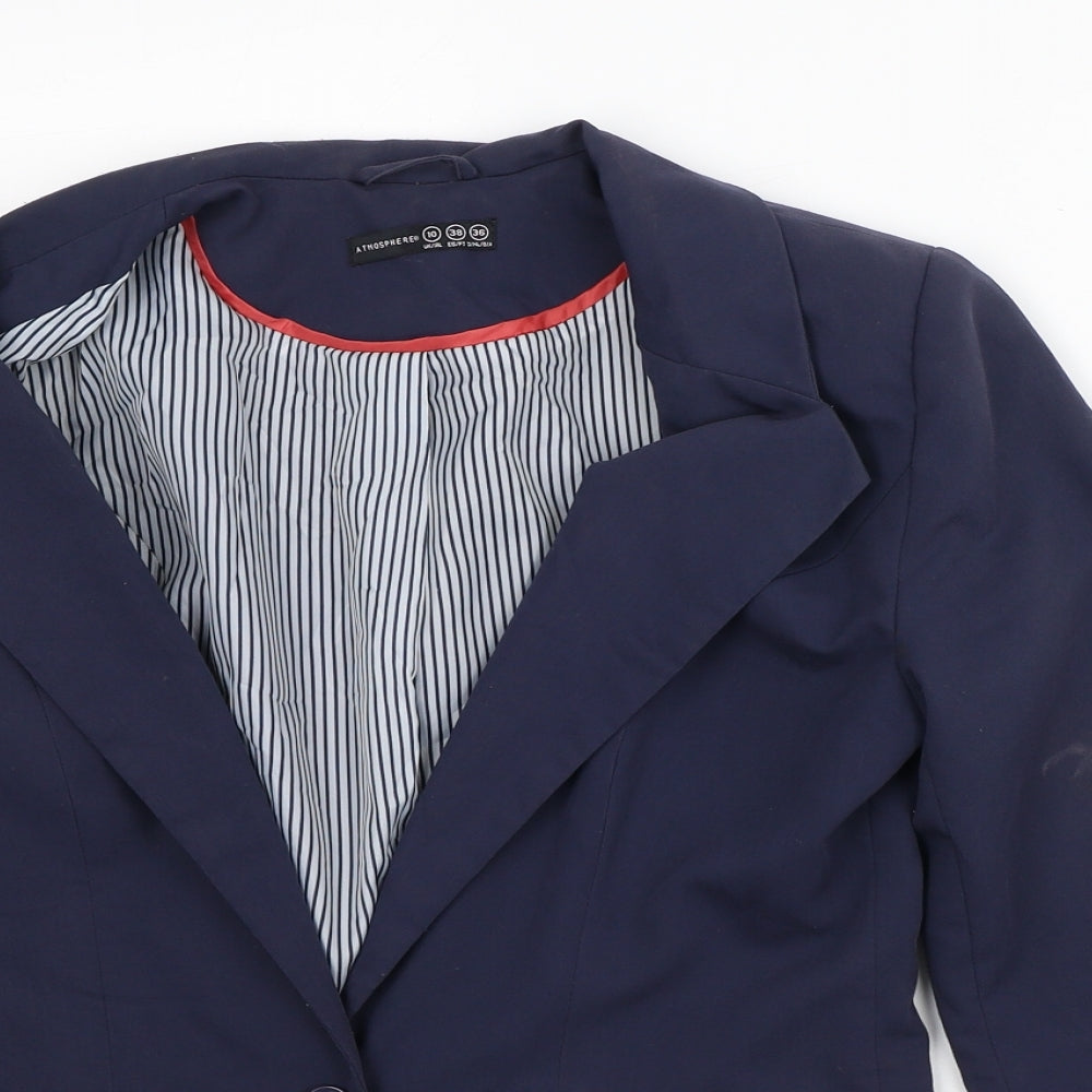 Atmosphere Womens Blue Jacket Blazer Size 10
