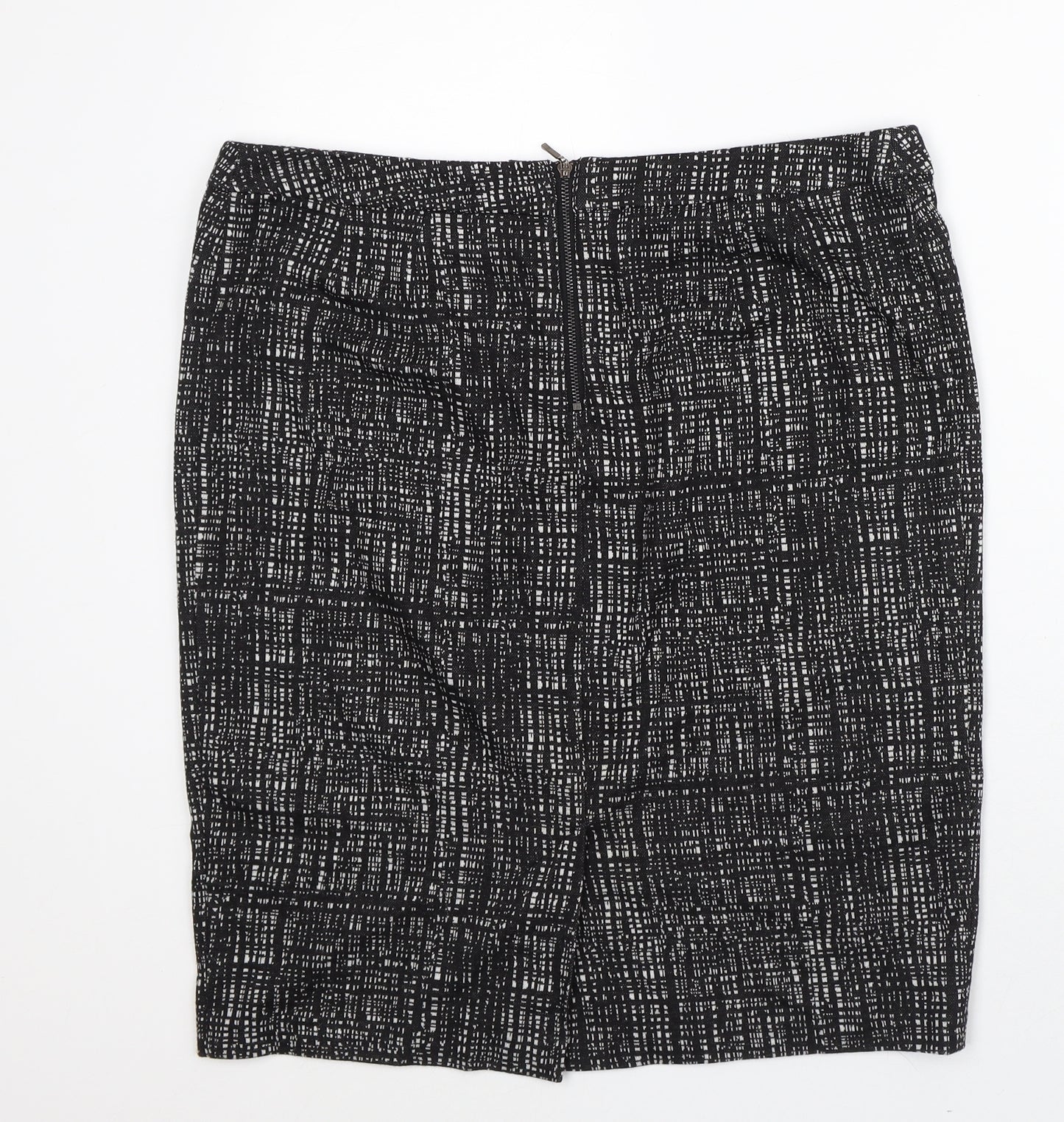 George Womens Black Geometric Polyester Straight & Pencil Skirt Size 16