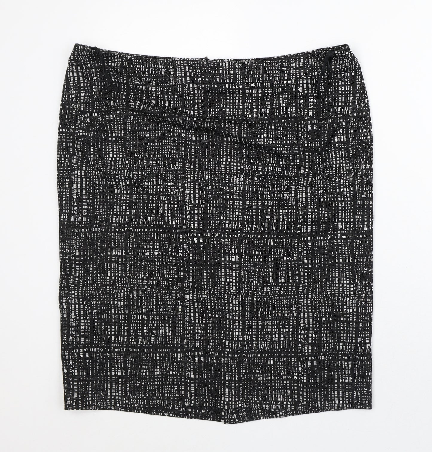 George Womens Black Geometric Polyester Straight & Pencil Skirt Size 16