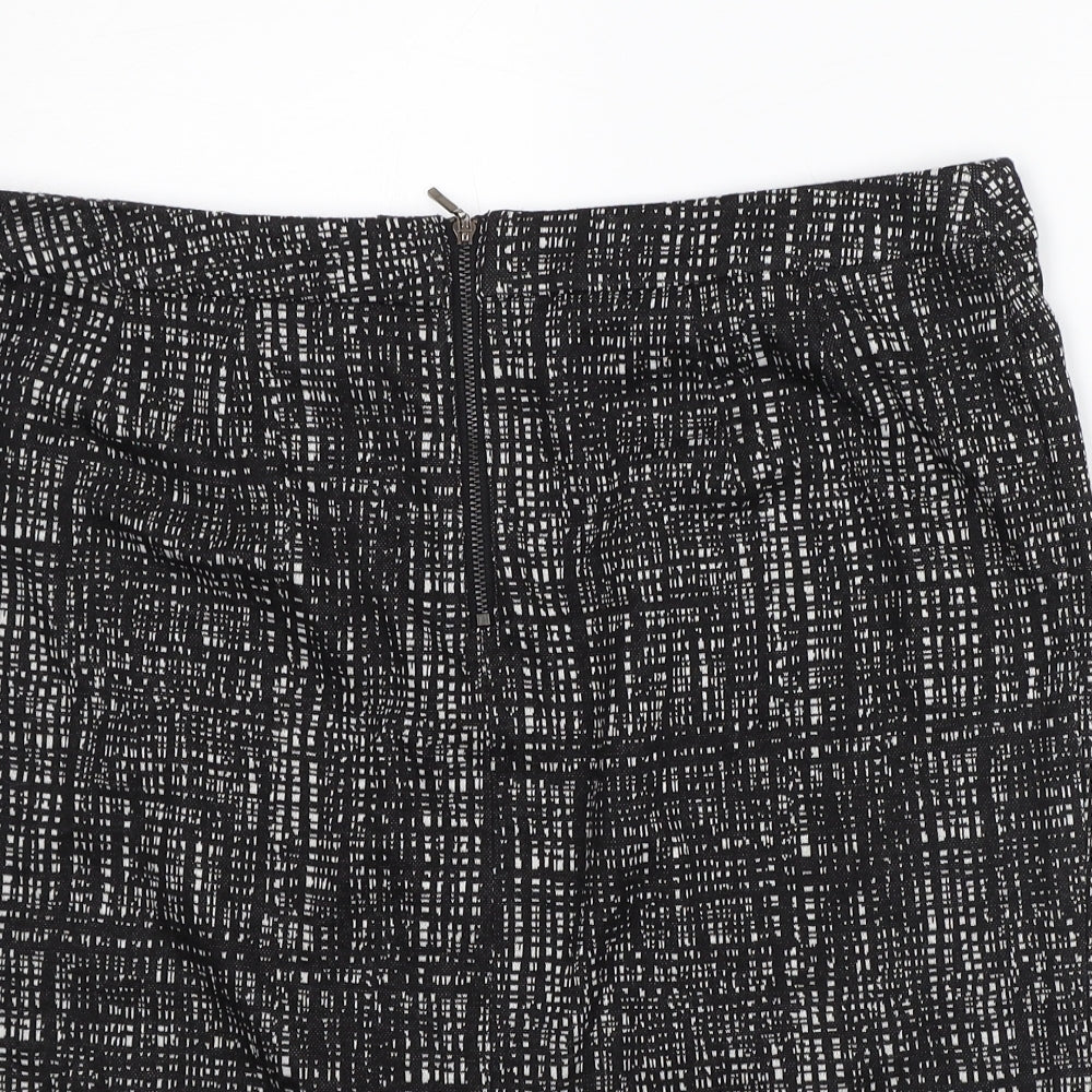 George Womens Black Geometric Polyester Straight & Pencil Skirt Size 16