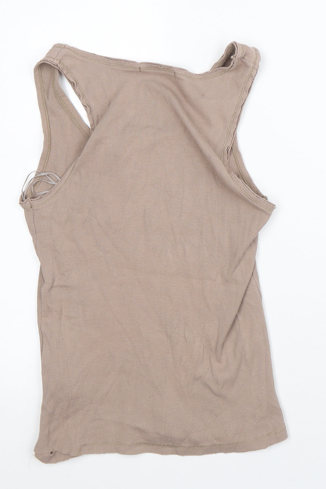 River Island Womens Brown Cotton Basic T-Shirt Size 14 Round Neck