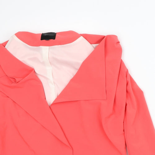 New Look Womens Orange Jacket Blazer Size 10