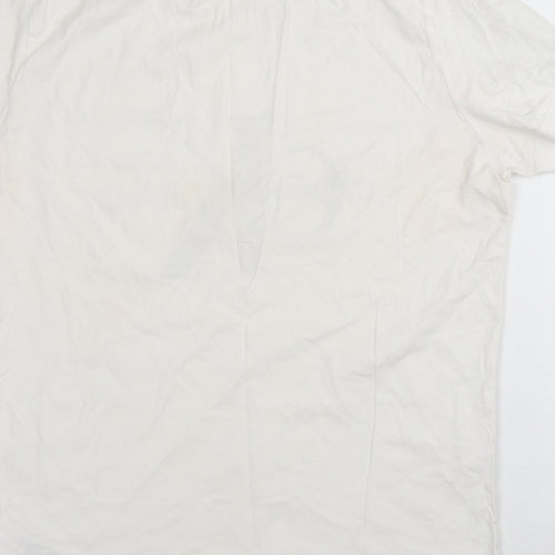 Calvin Klein Mens White Cotton T-Shirt Size XL Crew Neck