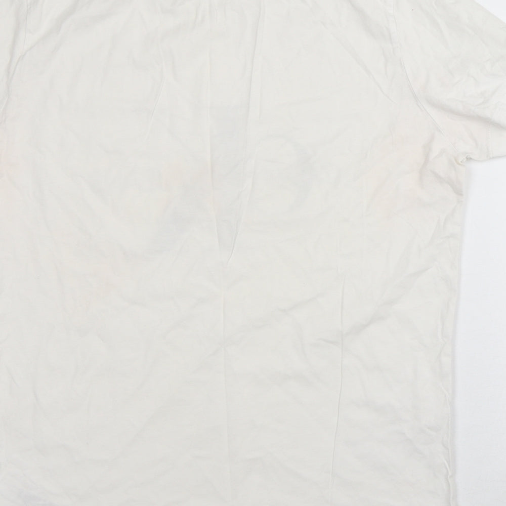 Calvin Klein Mens White Cotton T-Shirt Size XL Crew Neck