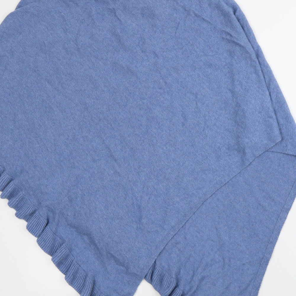 Made in Italy Womens Blue Round Neck Viscose Cape Jumper One Size