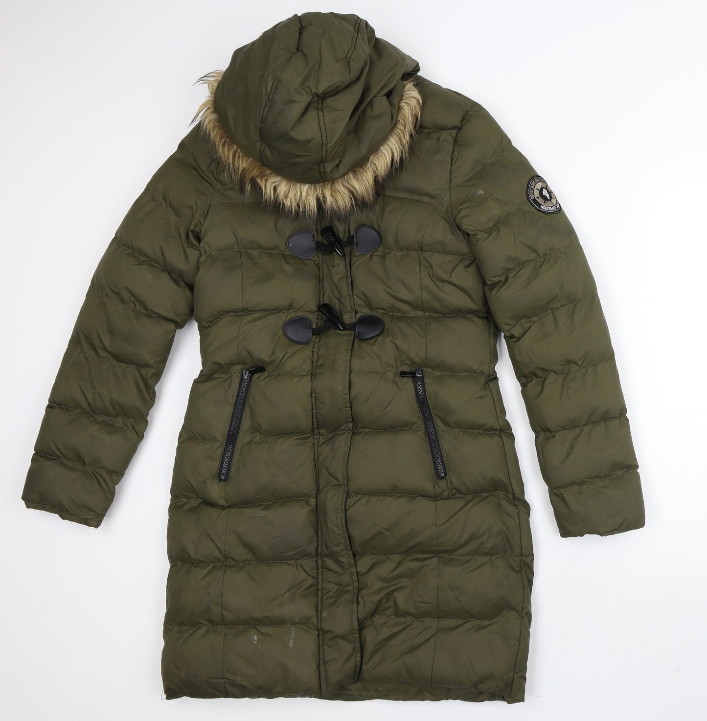 Brave Soul Womens Green Quilted Coat Size 10