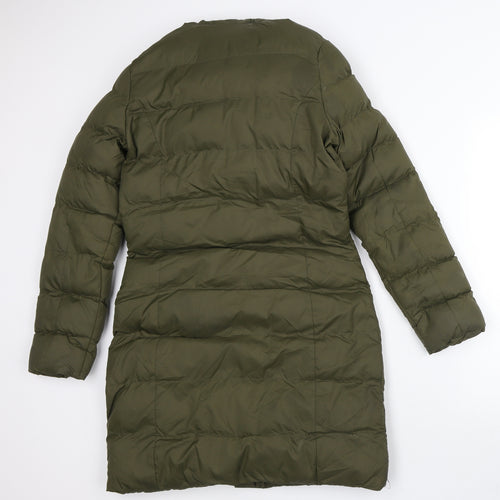 Brave Soul Womens Green Quilted Coat Size 10