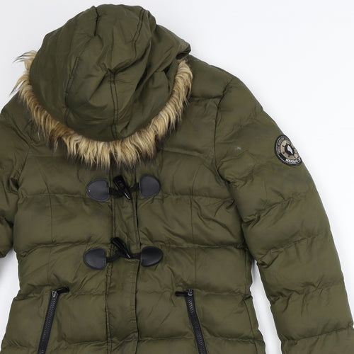 Brave Soul Womens Green Quilted Coat Size 10