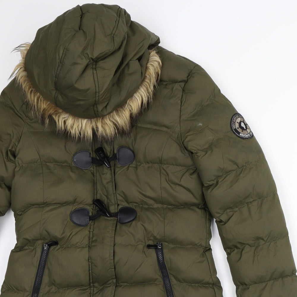 Brave Soul Womens Green Quilted Coat Size 10