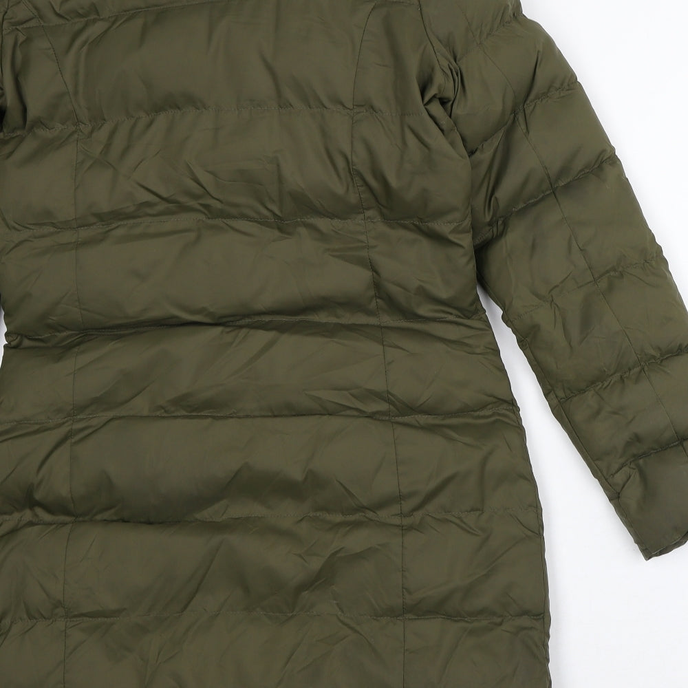 Brave Soul Womens Green Quilted Coat Size 10