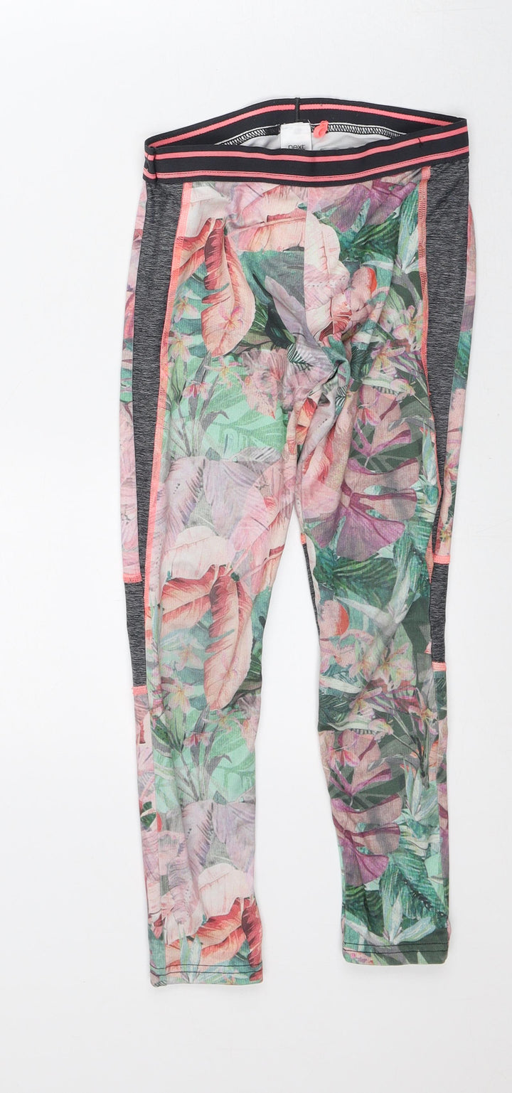 NEXT Girls Multicoloured Geometric Polyester Capri Trousers Size 9 Months Slim - Leggings
