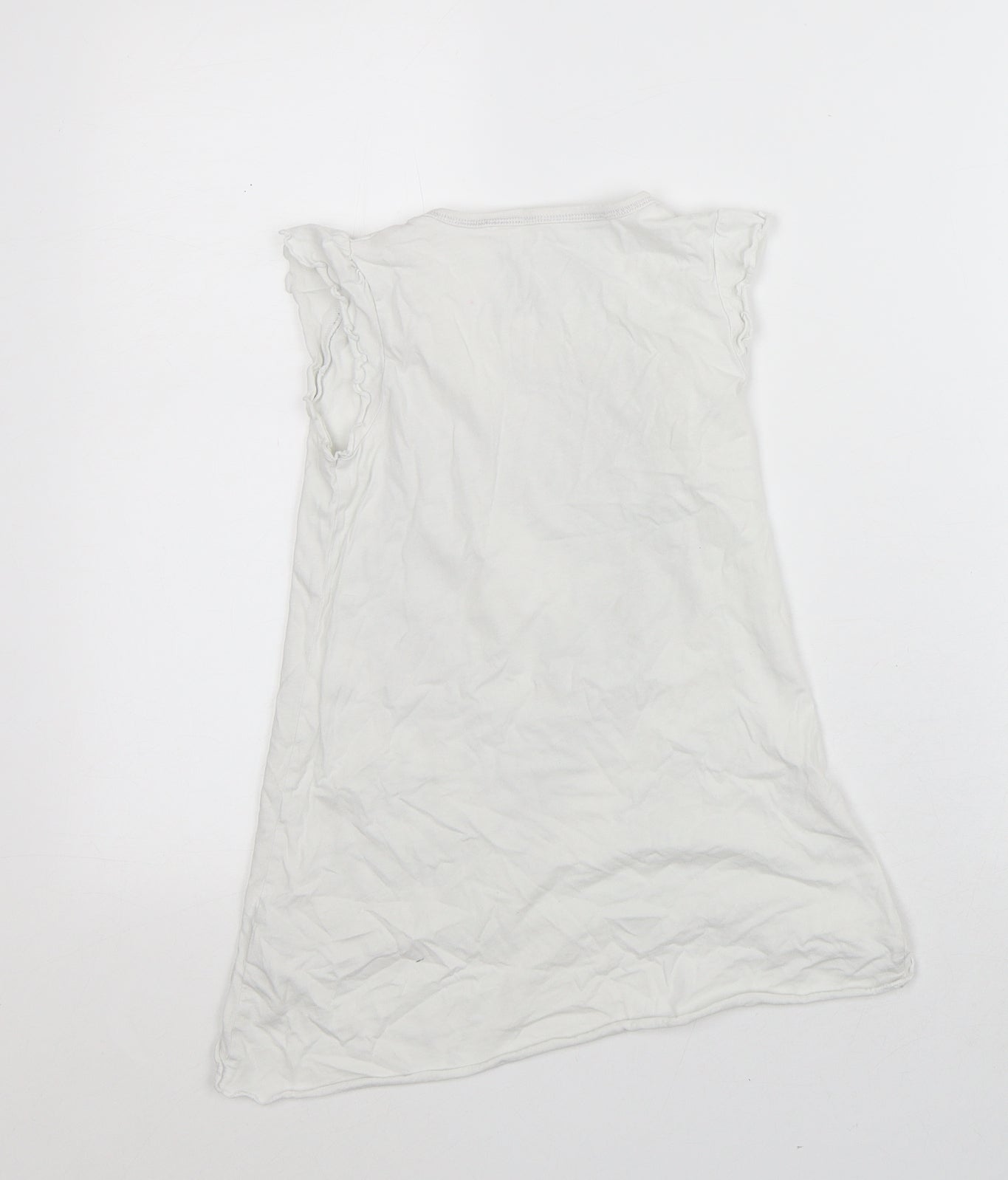 Irish Girls White Cotton Basic Tank Size 8 Years Round Neck - Irish Princess