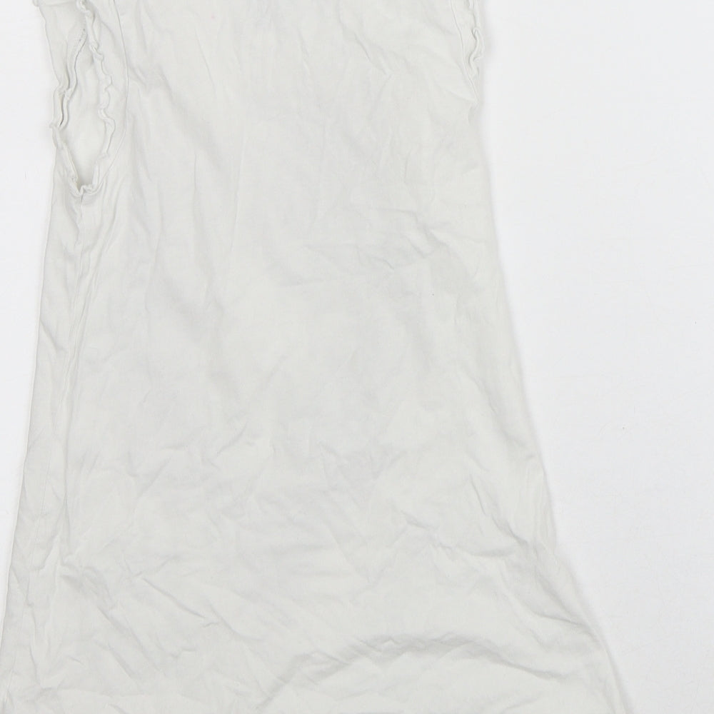Irish Girls White Cotton Basic Tank Size 8 Years Round Neck - Irish Princess