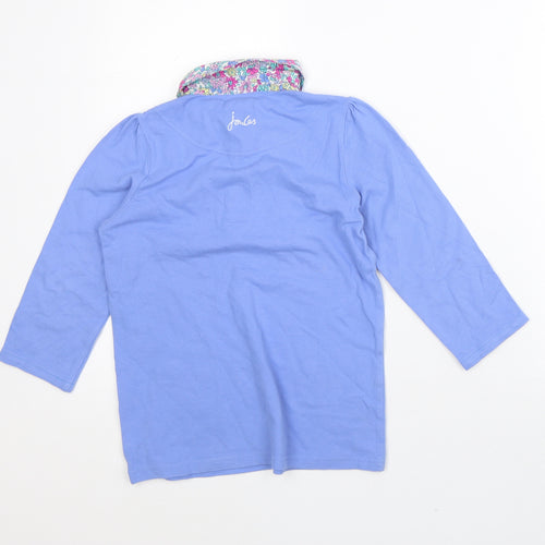 Joules Girls Purple Floral Cotton Pullover Sweatshirt Size 9-10 Years - Horse