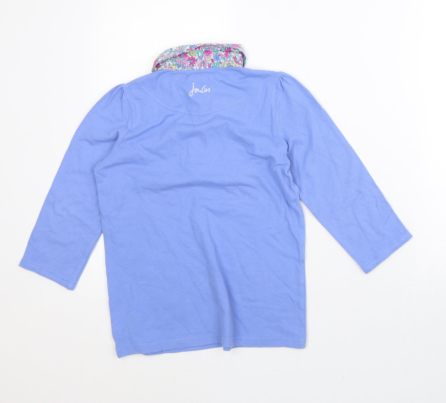 Joules Girls Purple Floral Cotton Pullover Sweatshirt Size 9-10 Years - Horse
