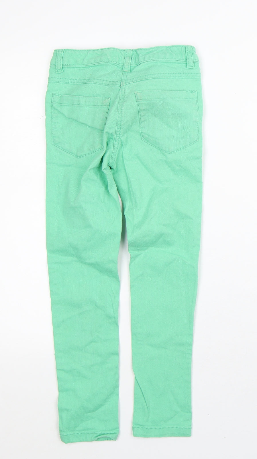 NEXT Girls Green Cotton Straight Jeans Size 8 Years Regular