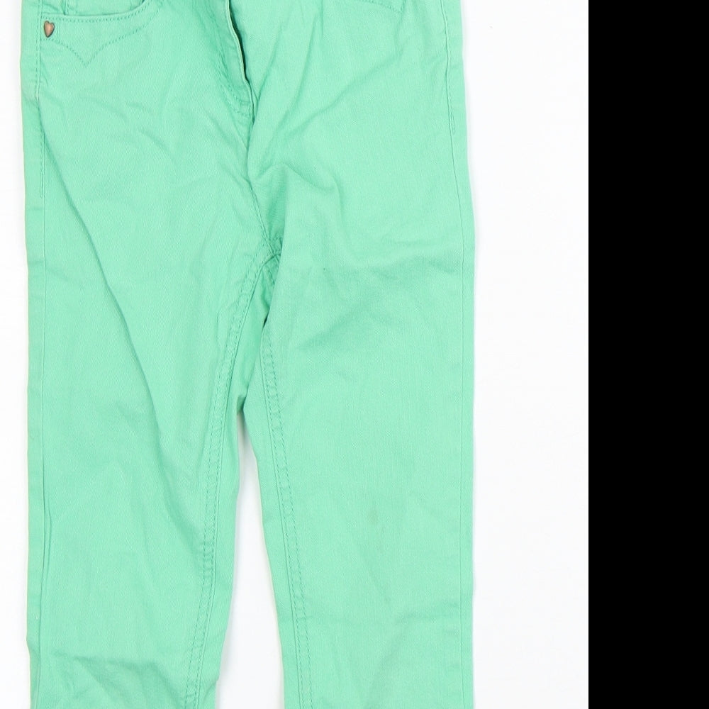 NEXT Girls Green Cotton Straight Jeans Size 8 Years Regular