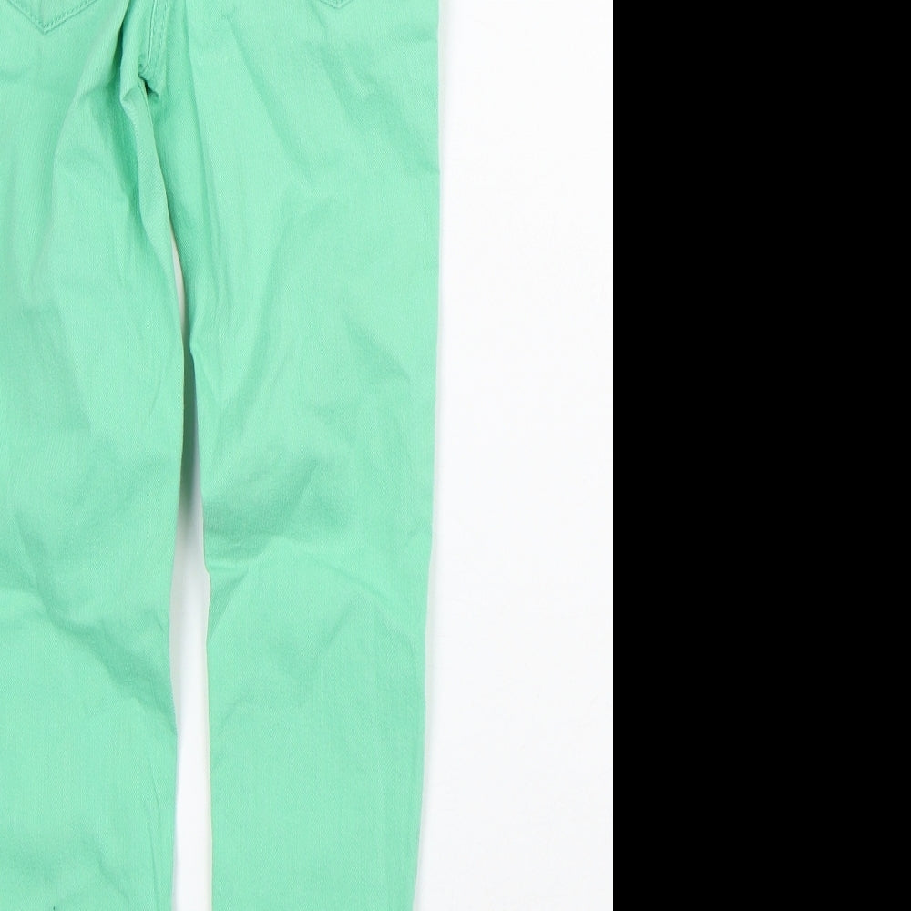 NEXT Girls Green Cotton Straight Jeans Size 8 Years Regular