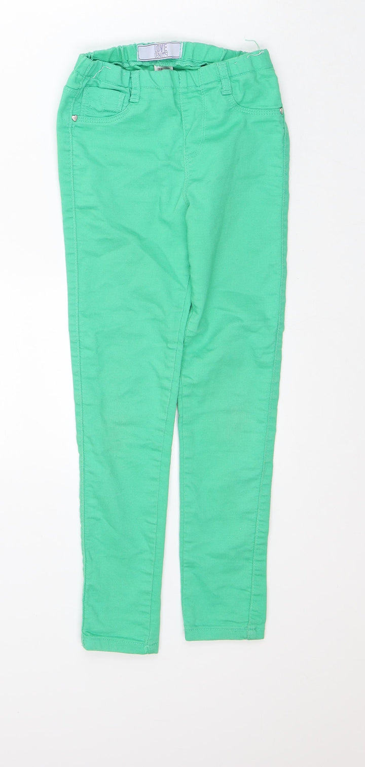 Dunnes Stores Girls Green Cotton Skinny Jeans Size 9 Months Regular