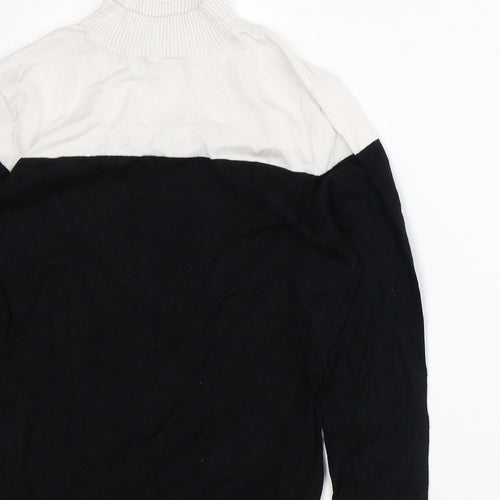 New Look Womens Black Striped Viscose Pullover Sweatshirt Size 10
