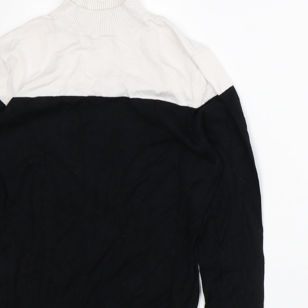 New Look Womens Black Striped Viscose Pullover Sweatshirt Size 10
