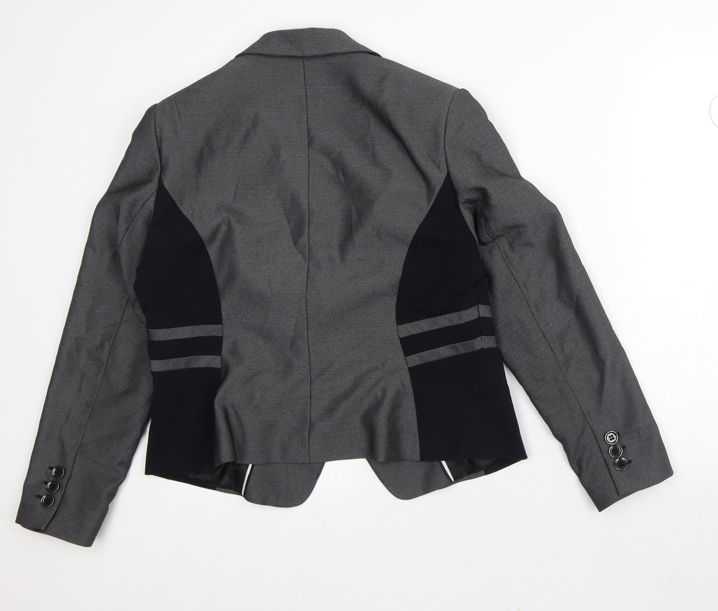 Marks and Spencer Womens Grey Striped Jacket Blazer Size 16