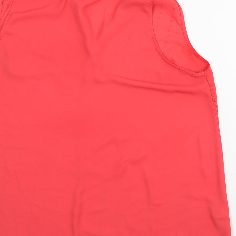 NEXT Womens Orange Striped Polyester Tunic T-Shirt Size 18 V-Neck