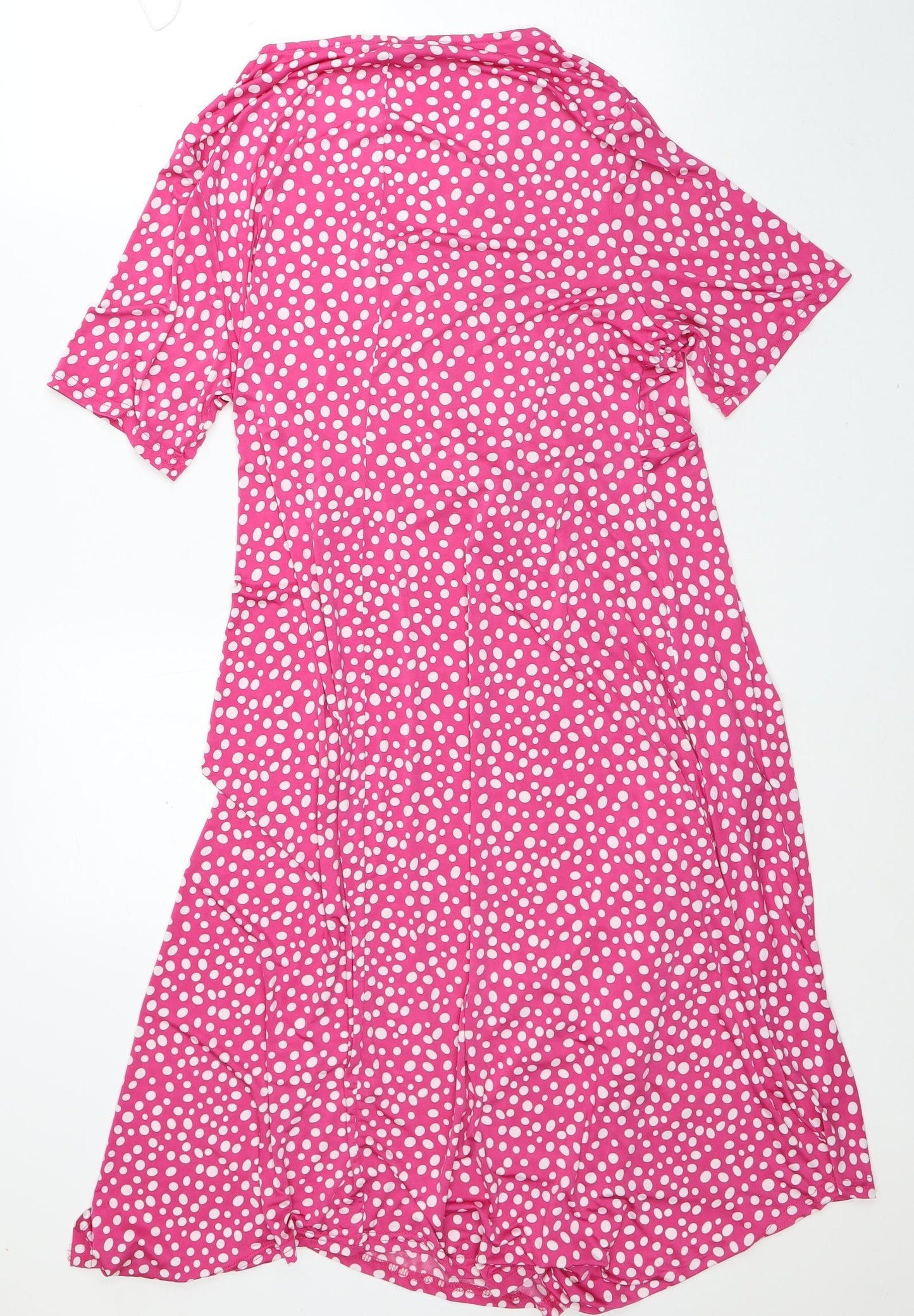 Kaleidoscope Womens Pink Polka Dot Polyester Maxi Size 16 V-Neck