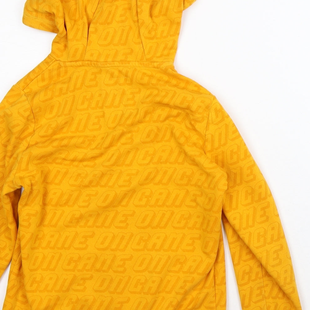 F&F Boys Orange Geometric Cotton Pullover Hoodie Size 9-10 Years - Game on
