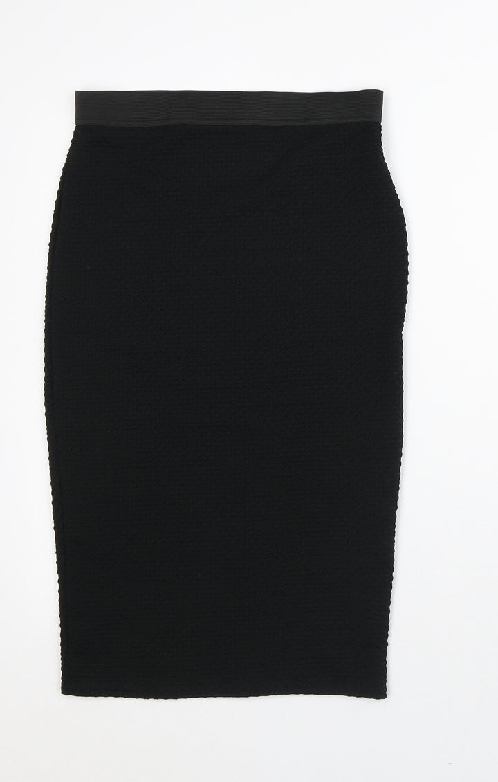 Internacionale Womens Black Geometric Polyester Straight & Pencil Skirt Size 10
