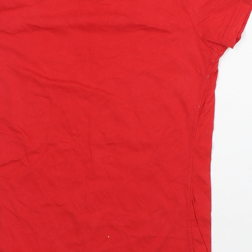 Superdry Womens Red Cotton Basic T-Shirt Size M Round Neck